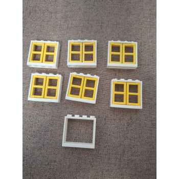 Lego ablakok (fehér/sárga) +keret