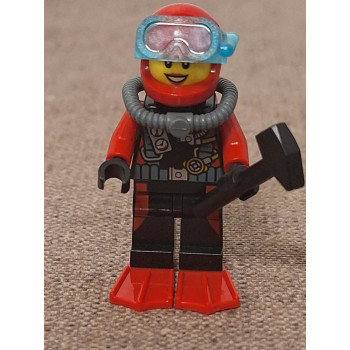 Lego búvár figura piros ruhás